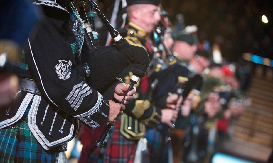 Pipers performing at The Royal Edinburgh Military Tattoo